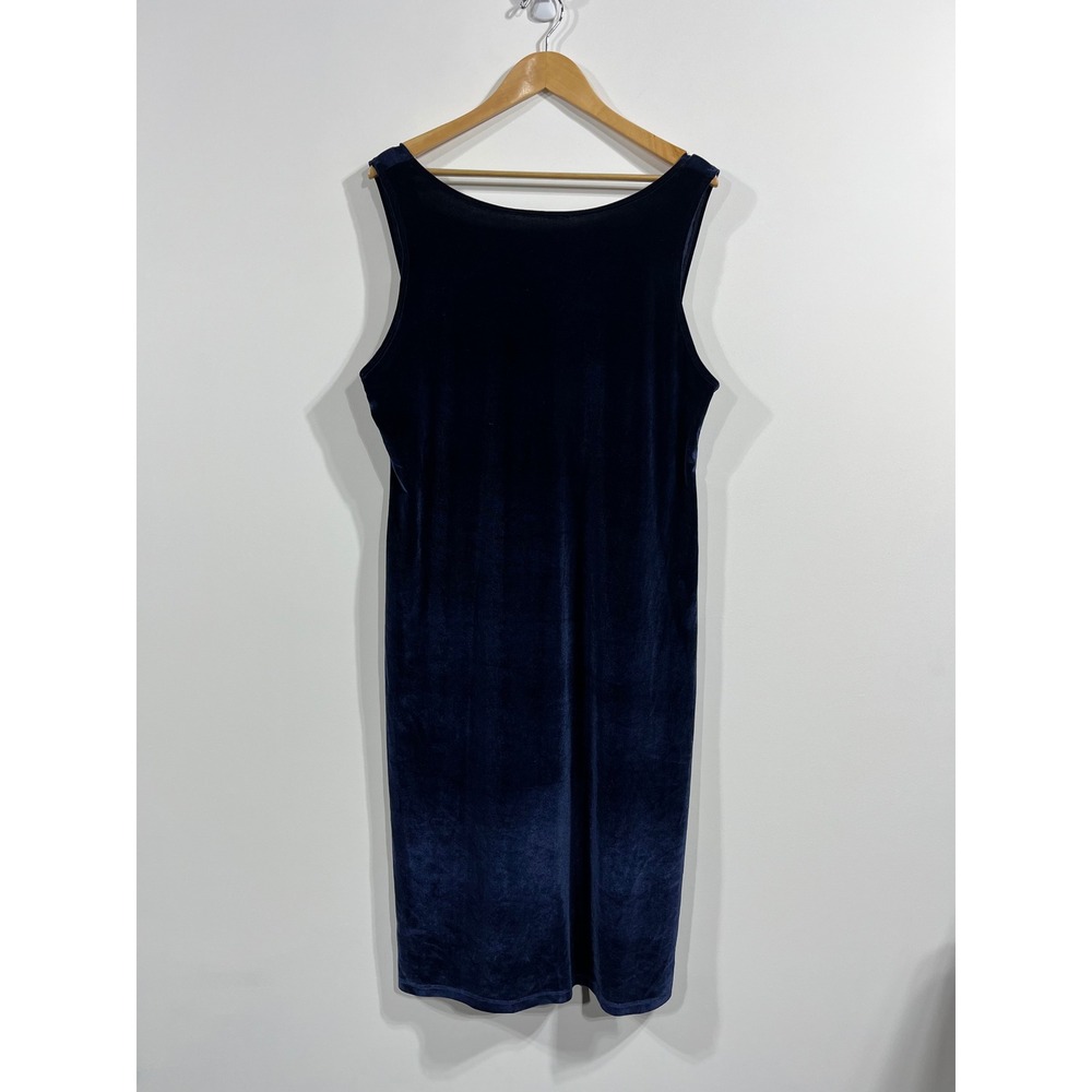 Reformation Blue Velvet Sleeveless Scoop Back Midi Dress XL Evening Event